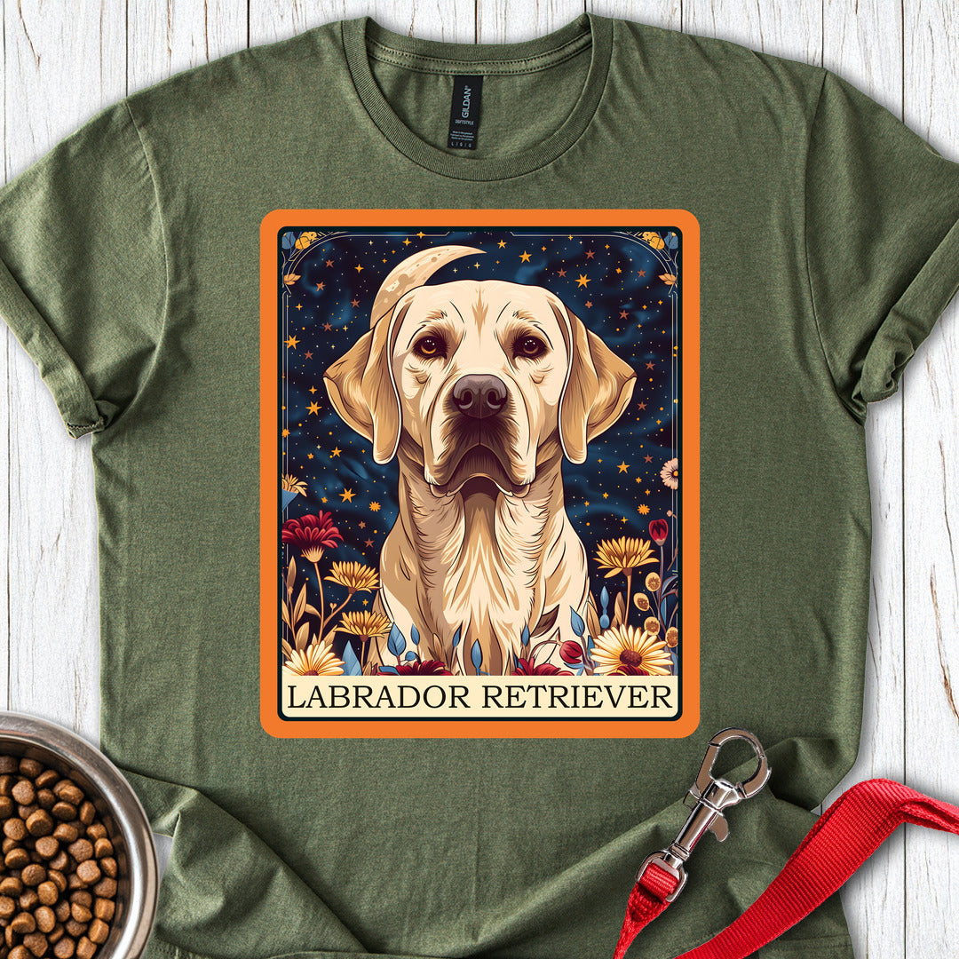 Yellow Labrador Tarot Card Military Green