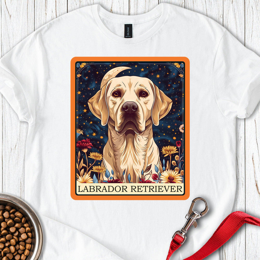 Yellow Labrador Tarot Card White