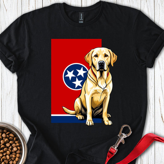 Yellow Labrador Tennessee Flag Black