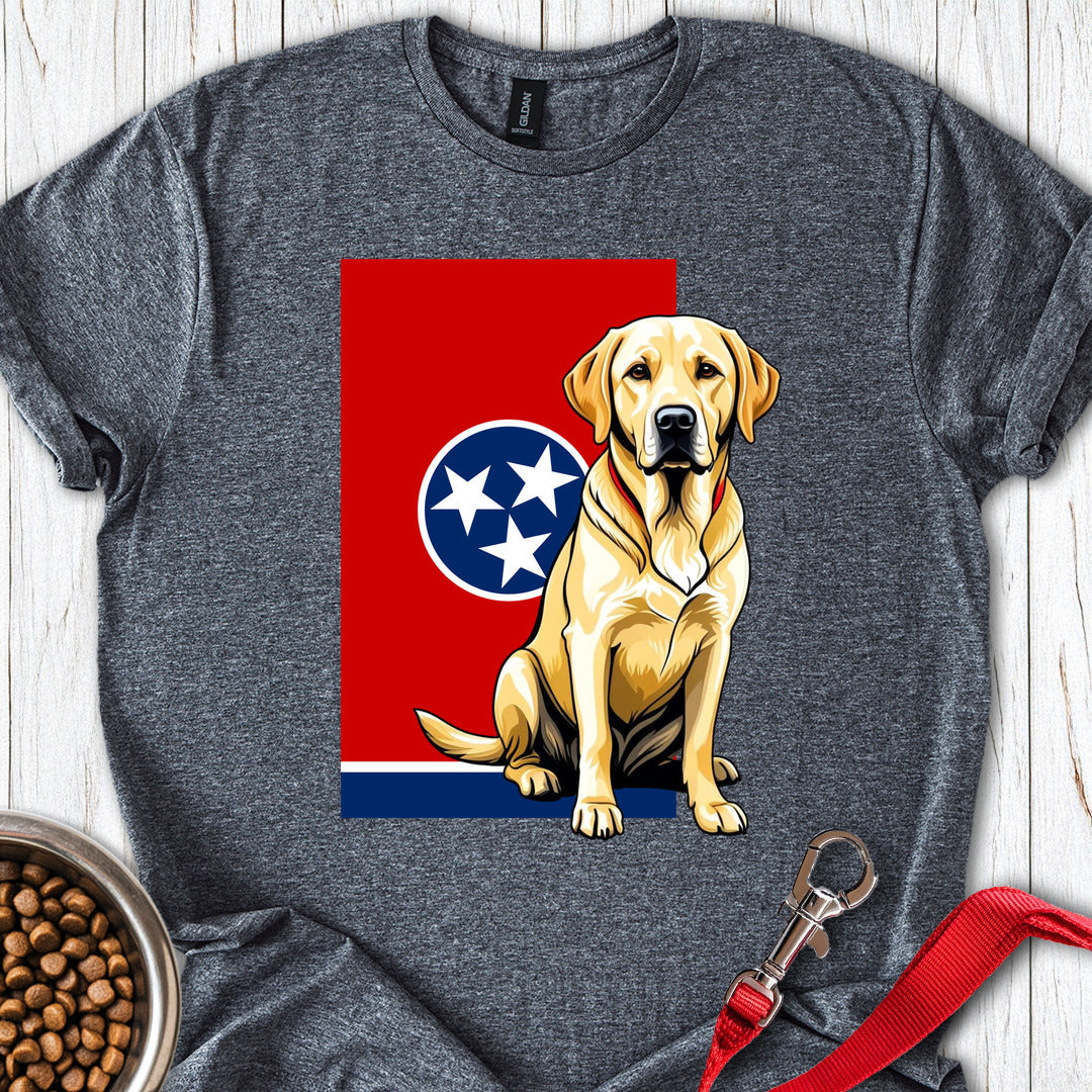Yellow Labrador Tennessee Flag Dark Heather