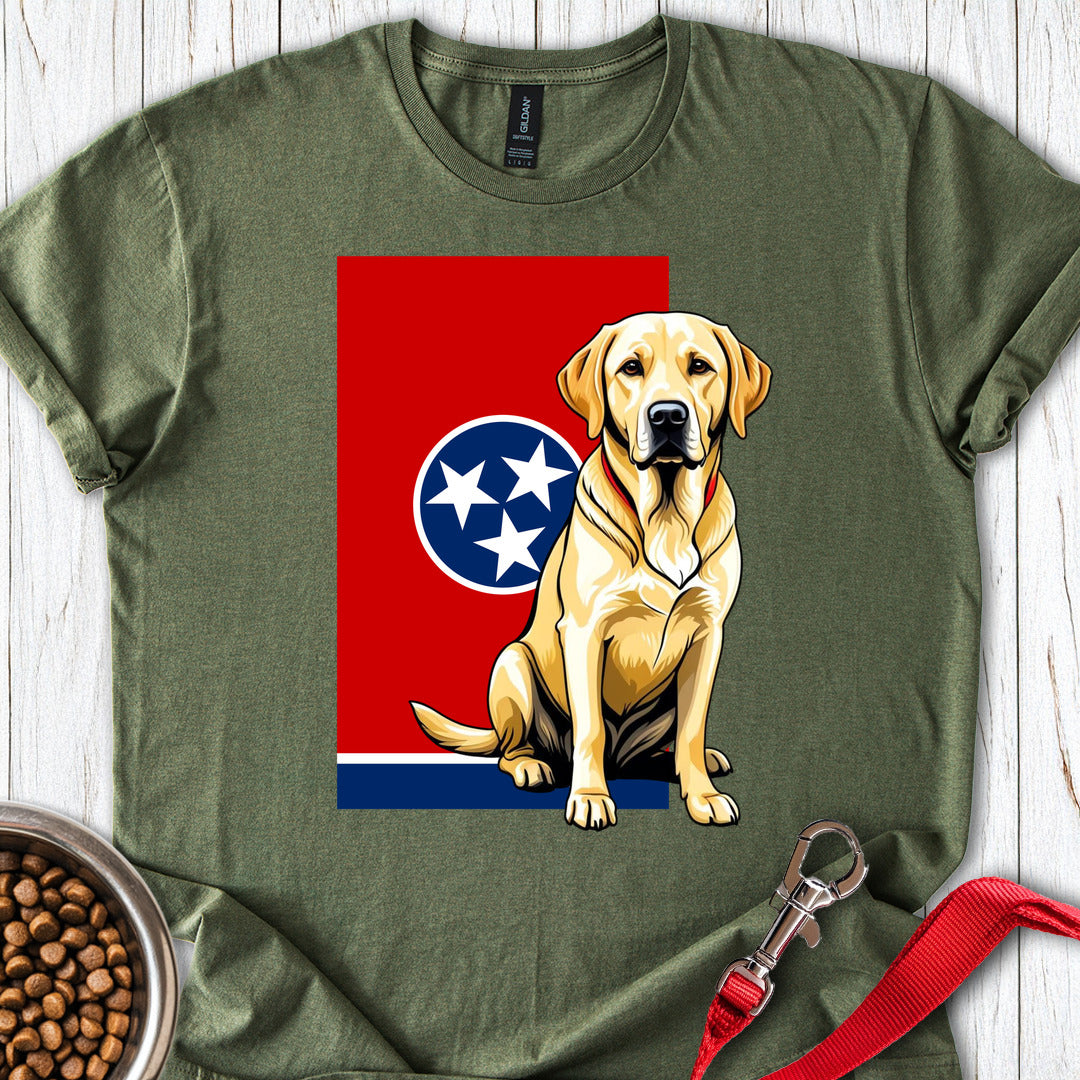 Yellow Labrador Tennessee Flag Military Green