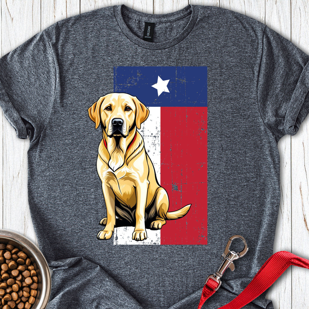 Yellow Labrador Texas Flag Dark Heather