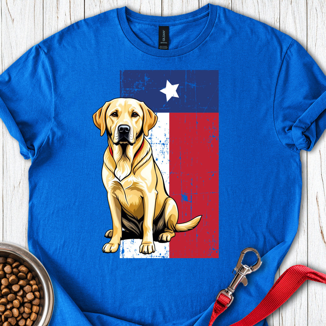 Yellow Labrador Texas Flag Royal