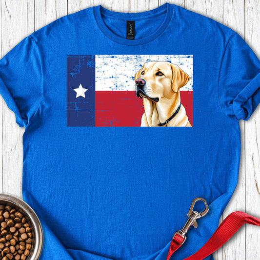 Yellow Labrador Texas Flag Royal
