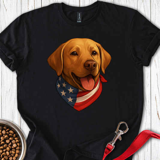 Yellow Labrador USA Bandana Black