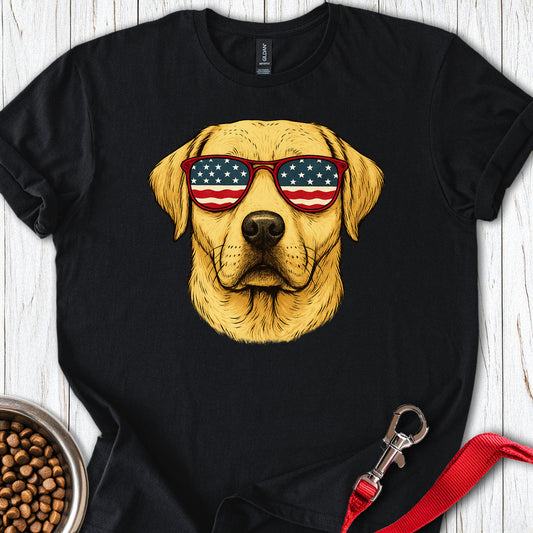 Yellow Labrador USA Glasses Black