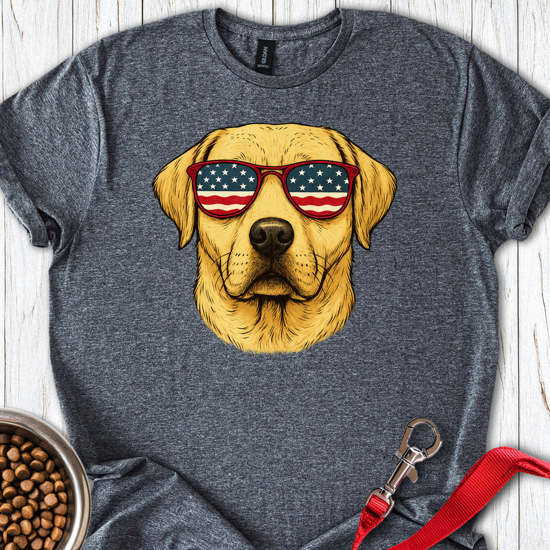 Yellow Labrador USA Glasses Dark Heather