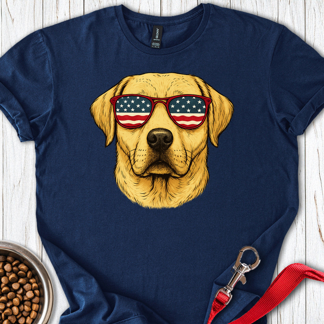 Yellow Labrador USA Glasses Navy