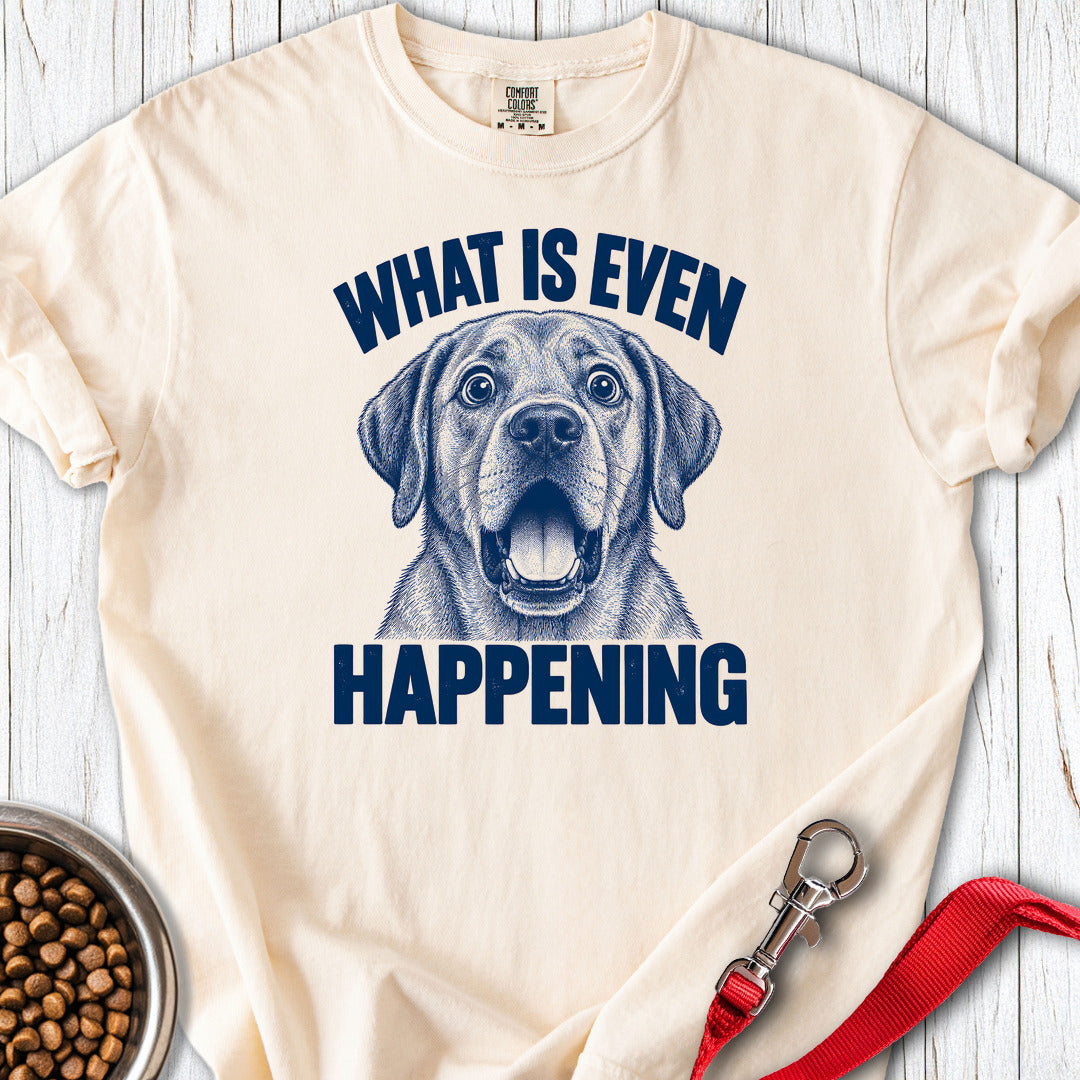 Yellow Labrador What Is Even Happening Premium Tee — Ivory