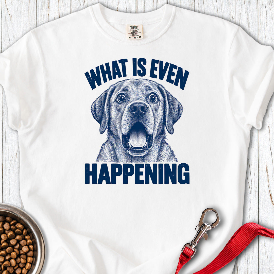 Yellow Labrador What Is Even Happening Premium Tee — White