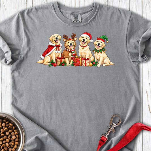Yellow Labradors Group Christmas Premium Tee Grey