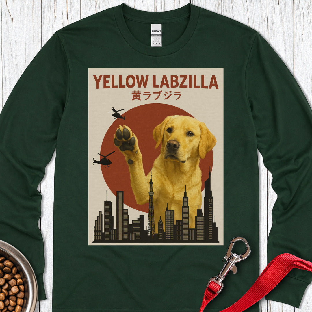 Yellow Labzilla Long Sleeve — Forest Green