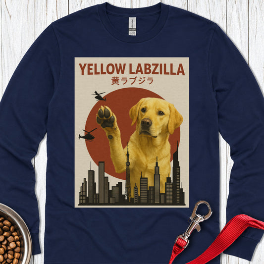 Yellow Labzilla Long Sleeve — Navy