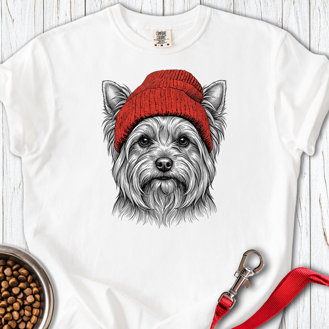 Yorkshire Terrier Beanie Premium Tee White