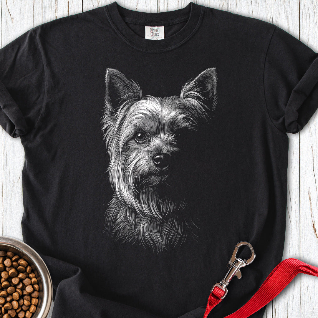 Yorkshire Terrier Engraved Premium Tee Black