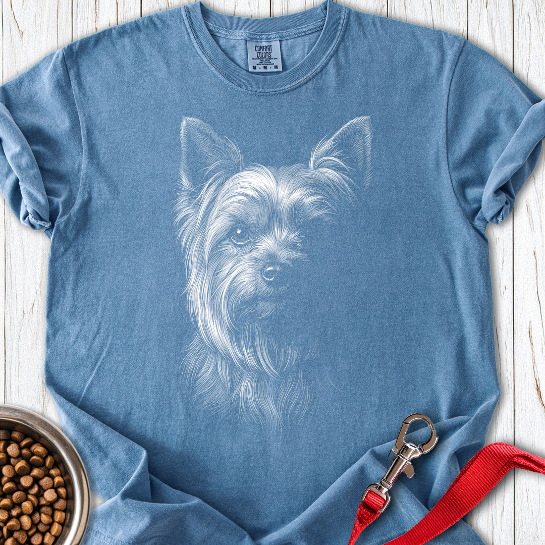 Yorkshire Terrier Engraved Premium Tee Blue Jean