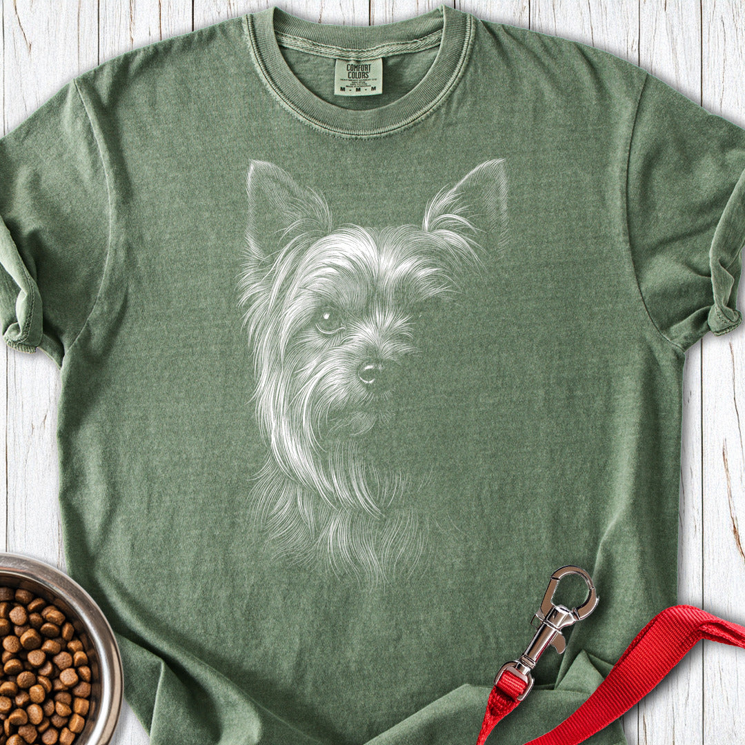 Yorkshire Terrier Engraved Premium Tee Moss