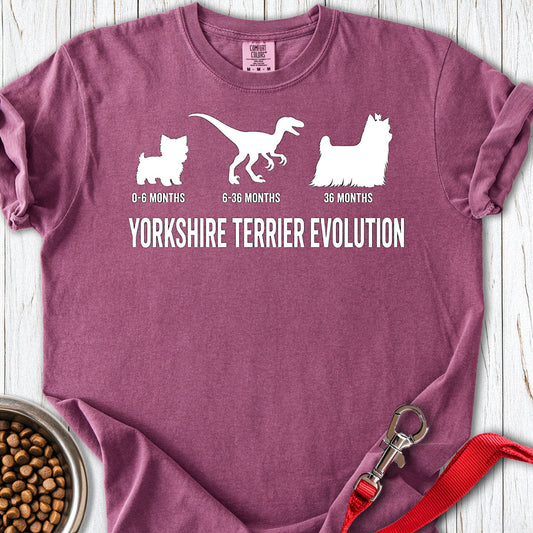 Yorkshire Terrier Evolution Premium Tee Berry
