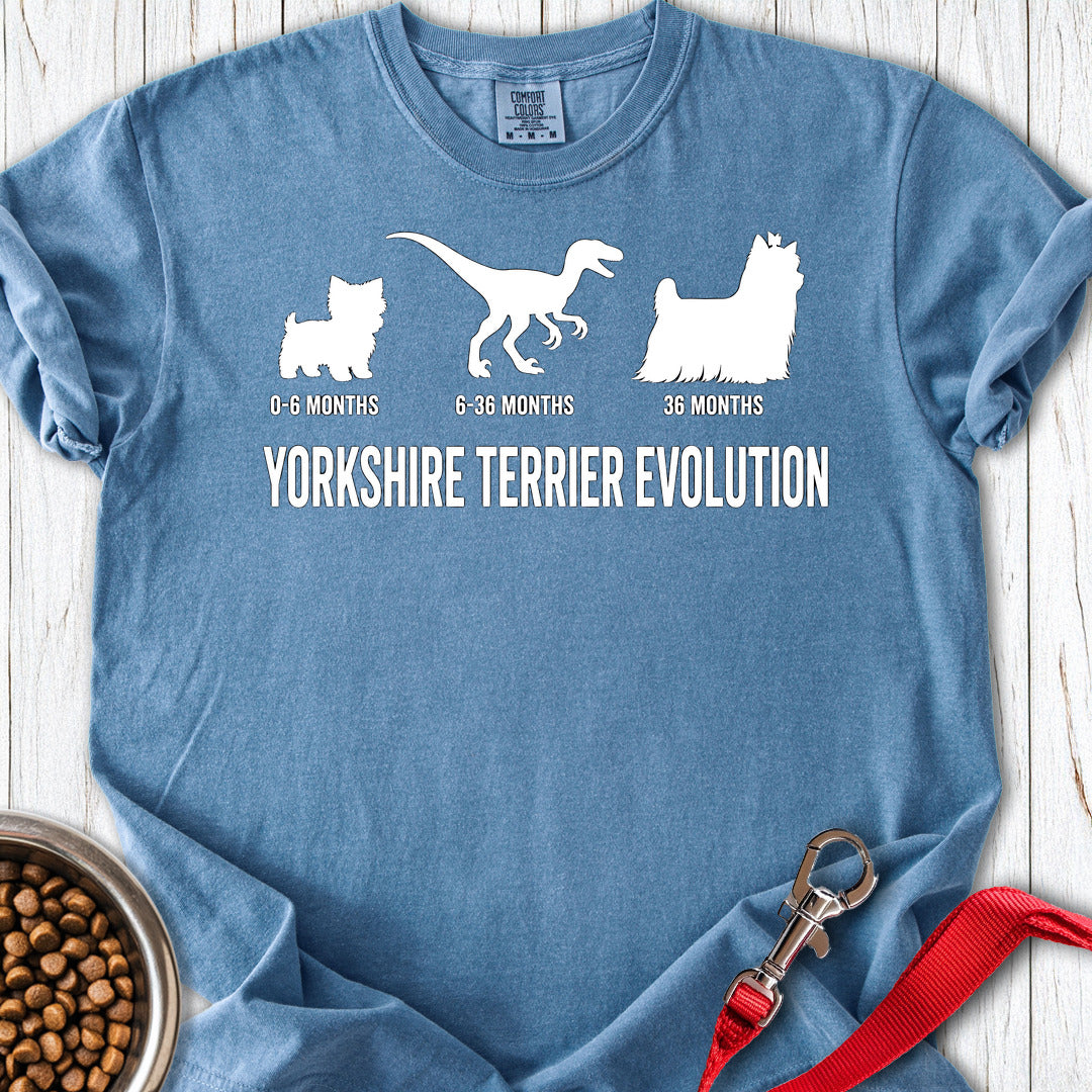 Yorkshire Terrier Evolution Premium Tee Blue Jean
