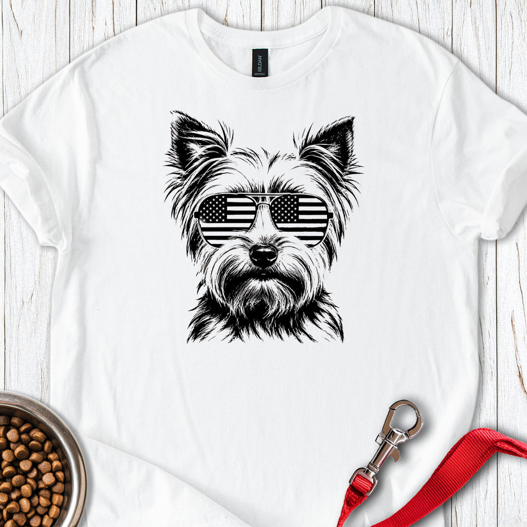 Yorkshire Terrier Flag Shades White