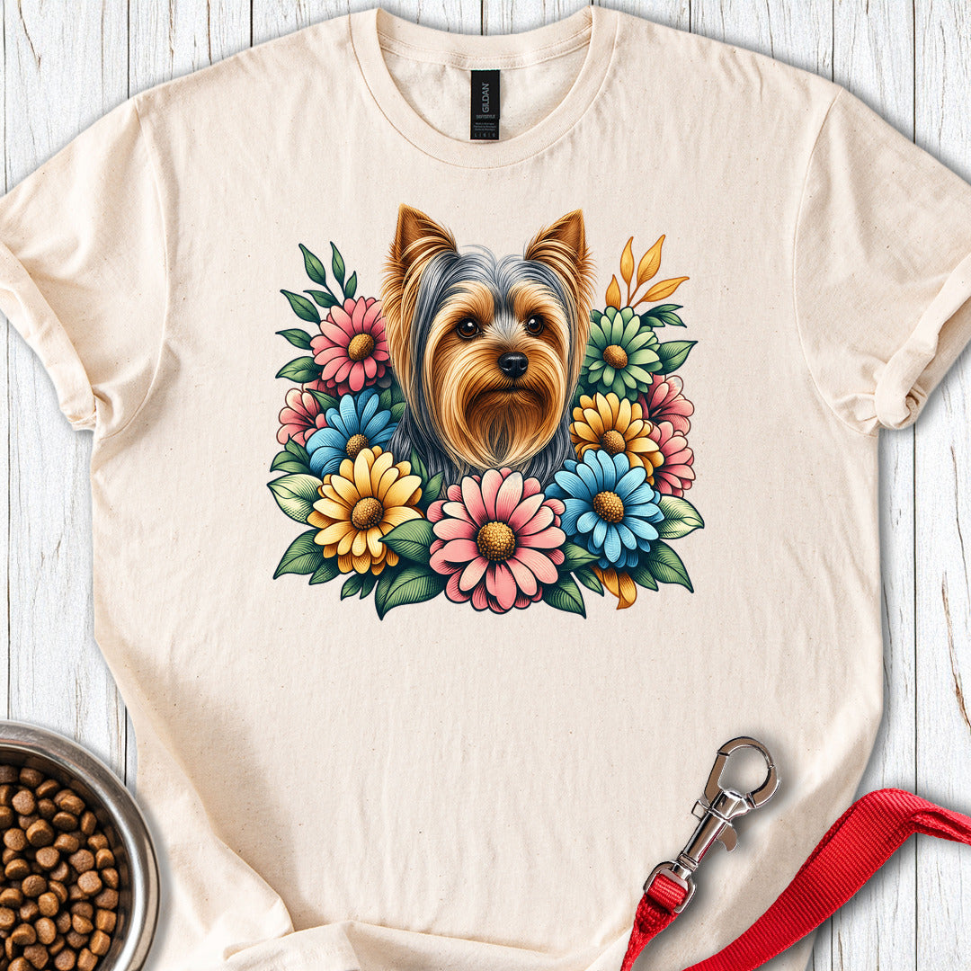 Yorkshire Terrier Flower Wreath Natural