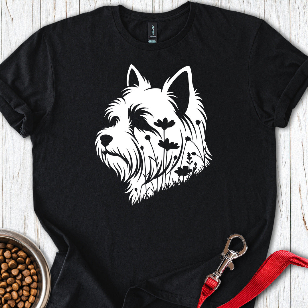 Yorkshire Terrier Flowers Black