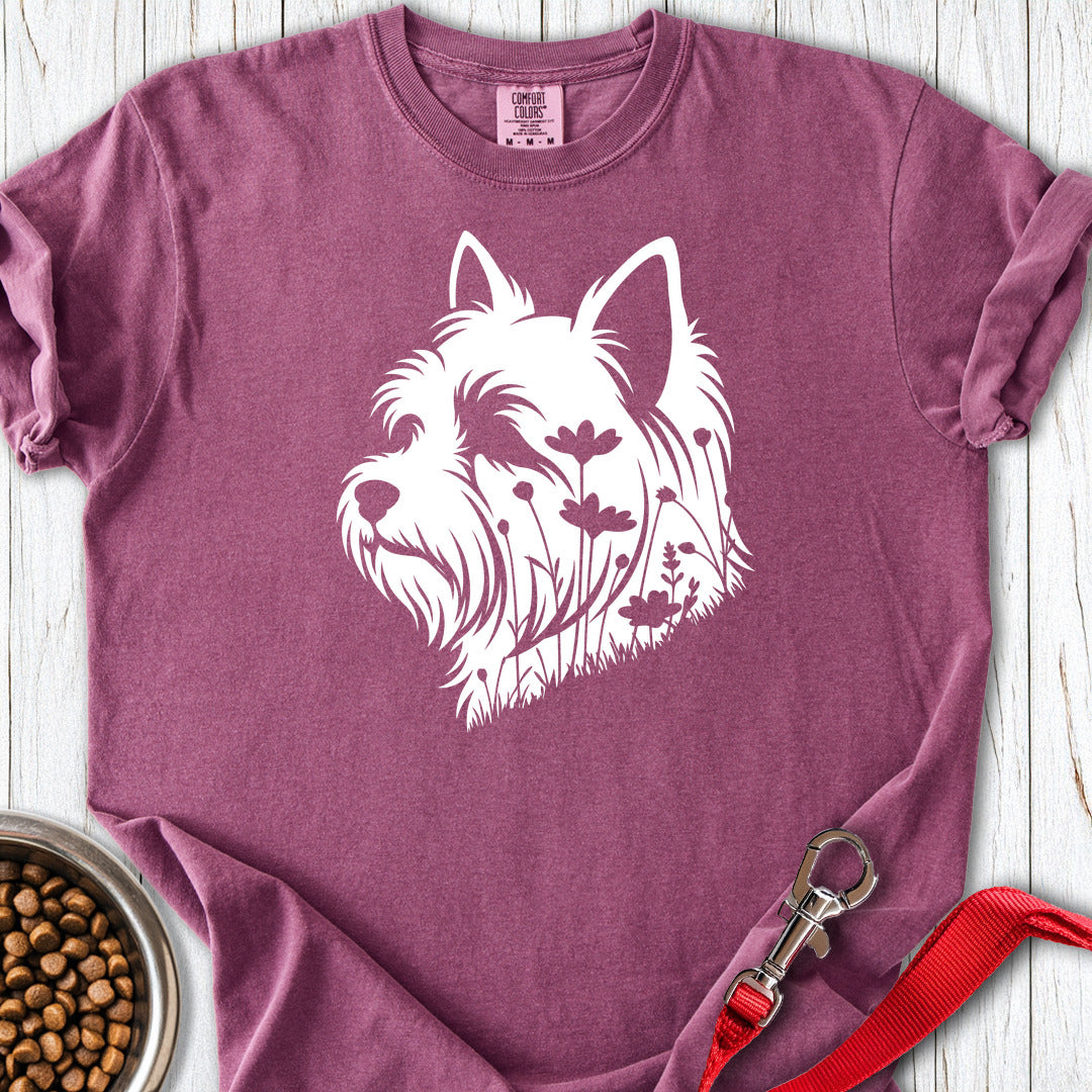 Yorkshire Terrier Flowers Premium Tee Berry