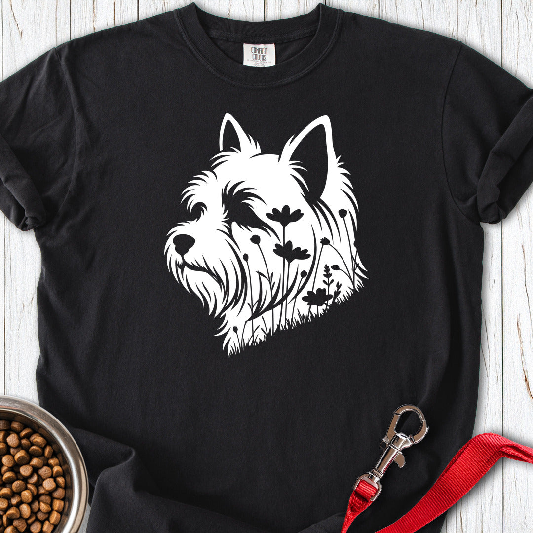 Yorkshire Terrier Flowers Premium Tee Black
