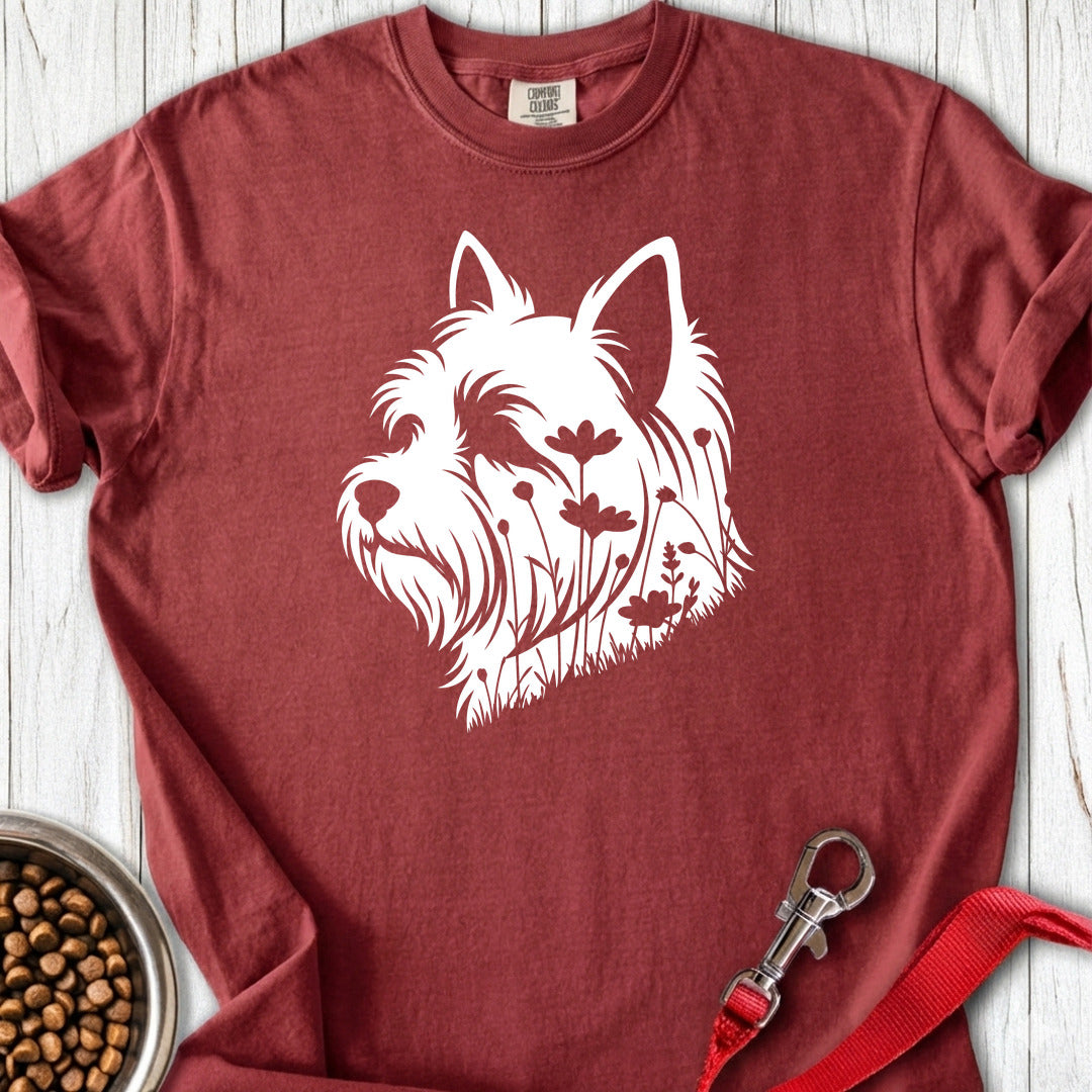 Yorkshire Terrier Flowers Premium Tee Brick