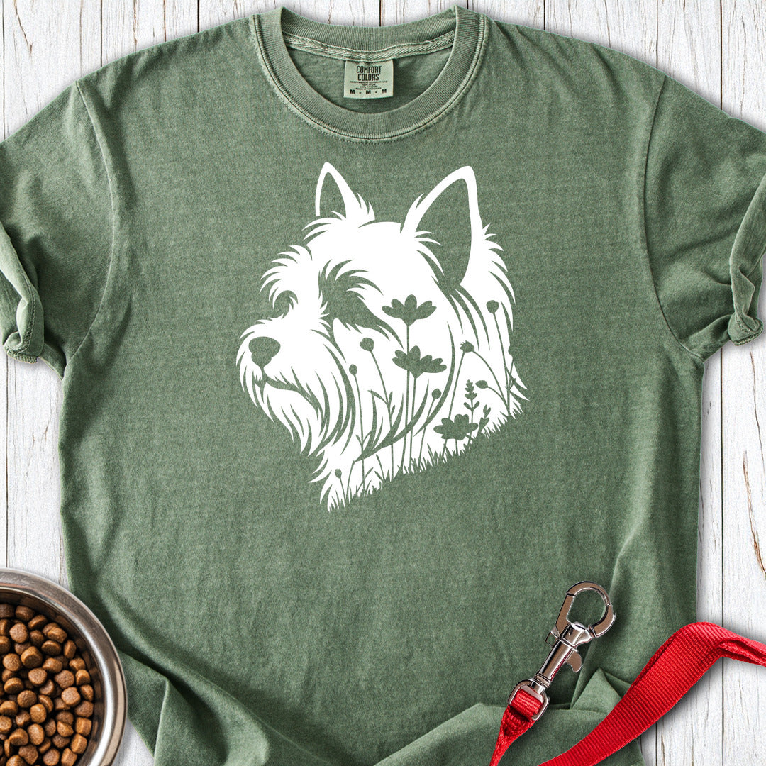 Yorkshire Terrier Flowers Premium Tee Moss