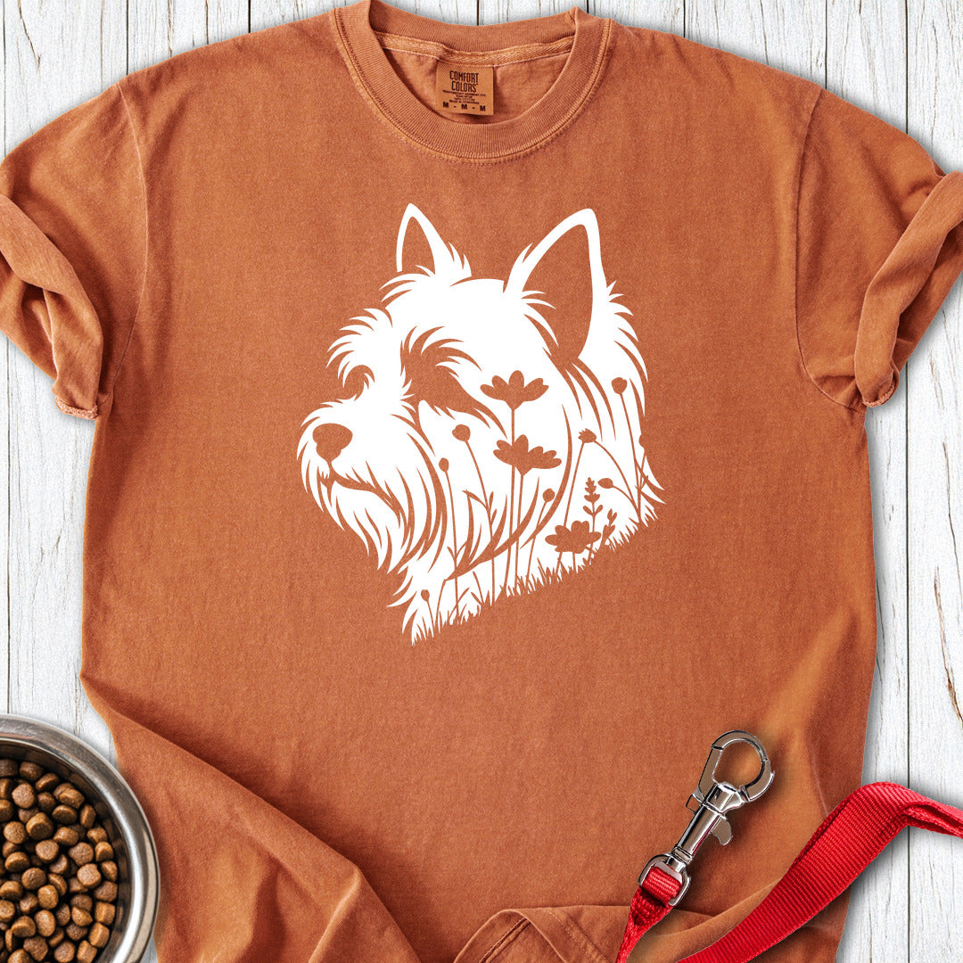 Yorkshire Terrier Flowers Premium Tee Yam