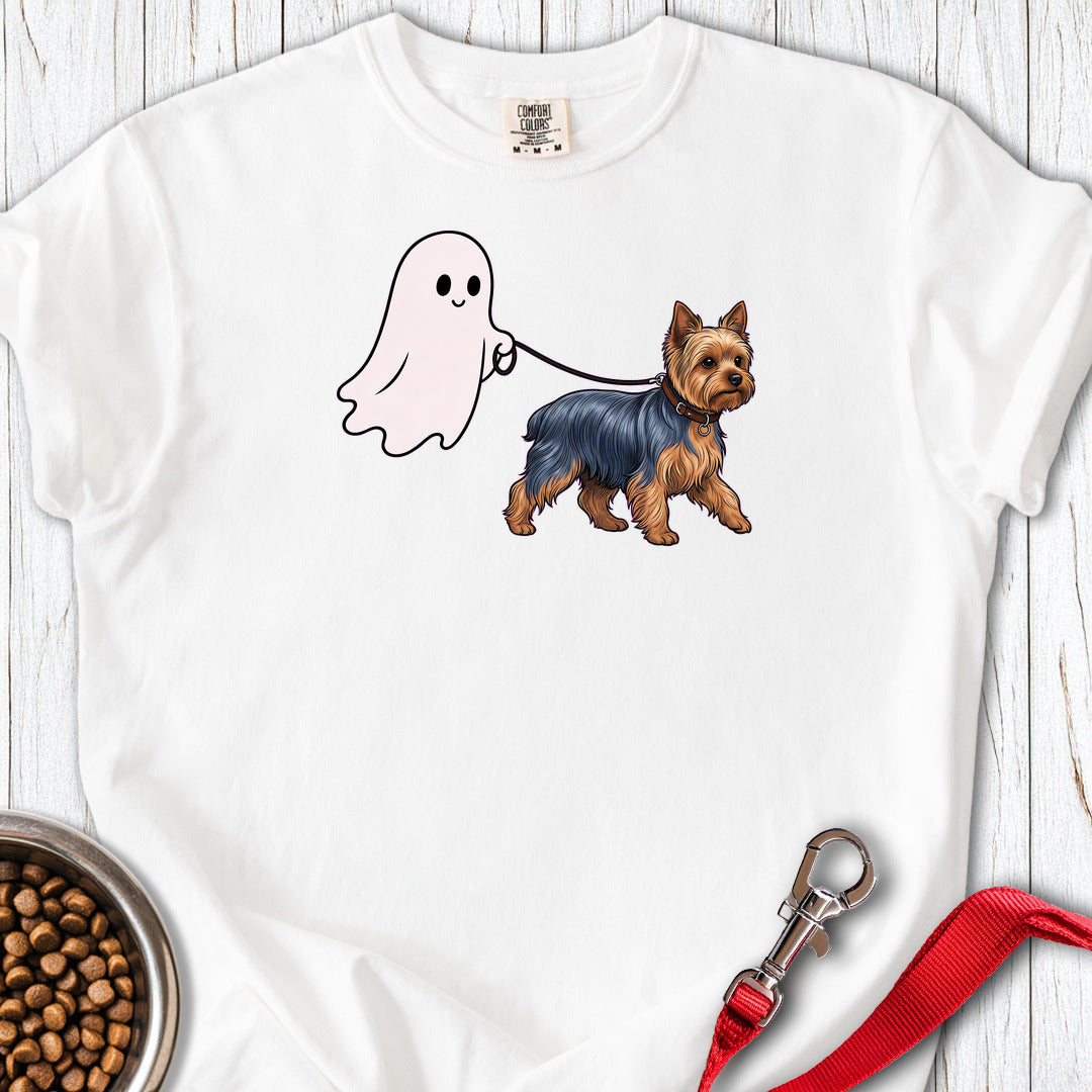 Yorkshire Terrier Ghost Walk Premium Tee White