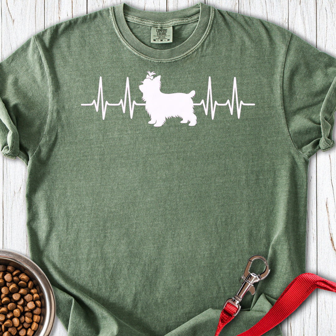 Yorkshire Terrier Heartbeat Premium Tee Moss