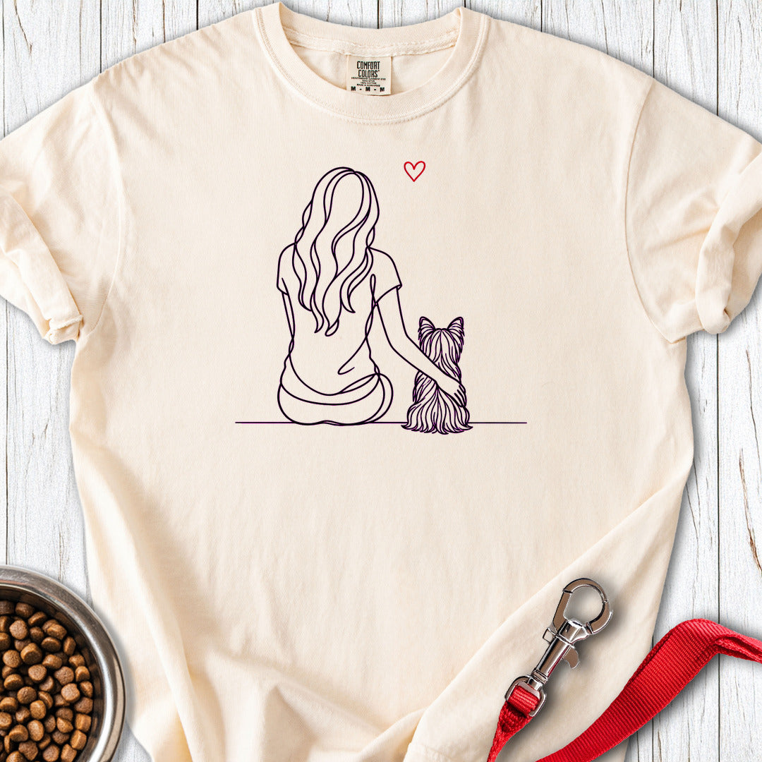 Yorkshire Terrier Hug Premium Tee Ivory
