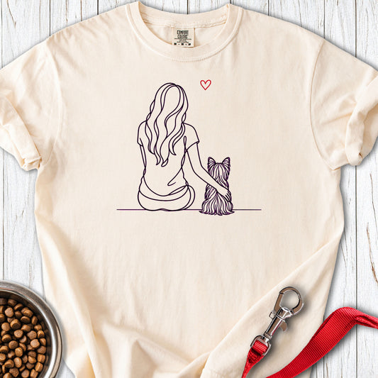 Yorkshire Terrier Hug Premium Tee Ivory