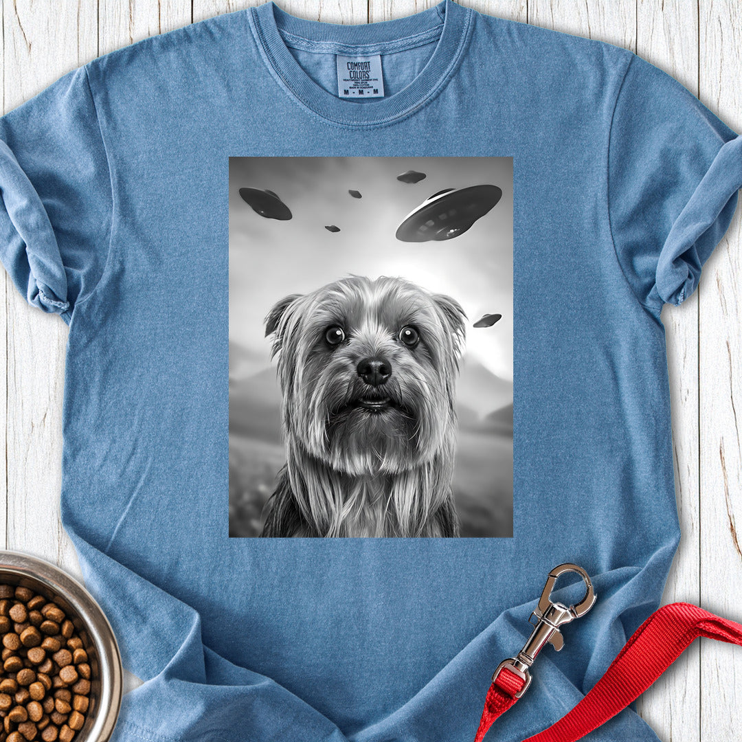 Yorkshire Terrier UFO Premium Tee Blue Jean
