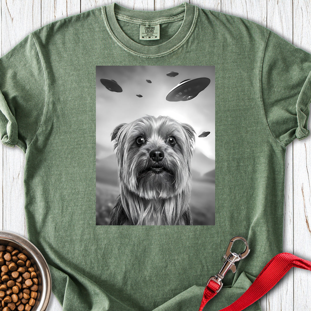 Yorkshire Terrier UFO Premium Tee Moss