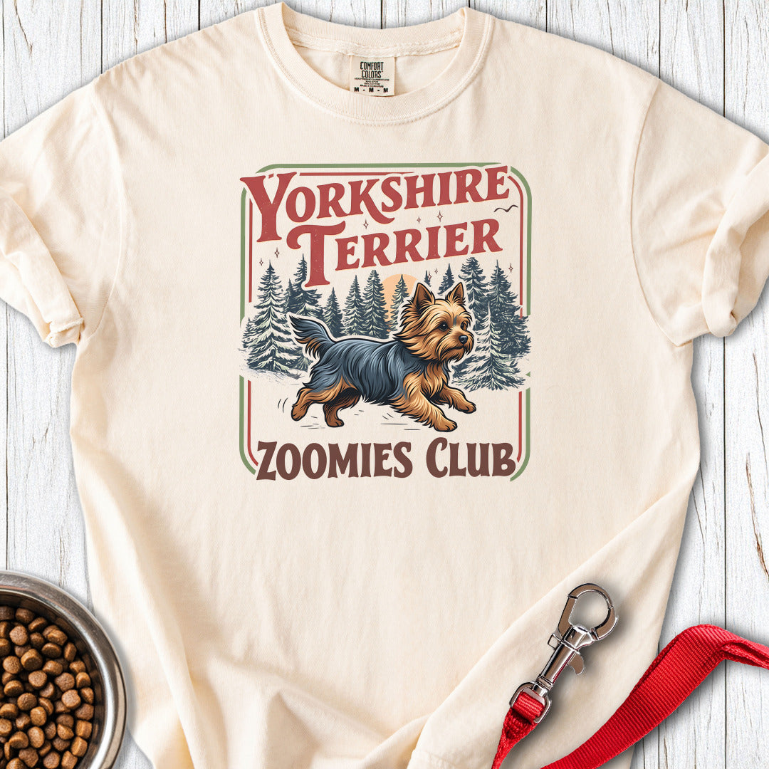 Yorkshire Terrier Zoomies Club Premium Tee Ivory